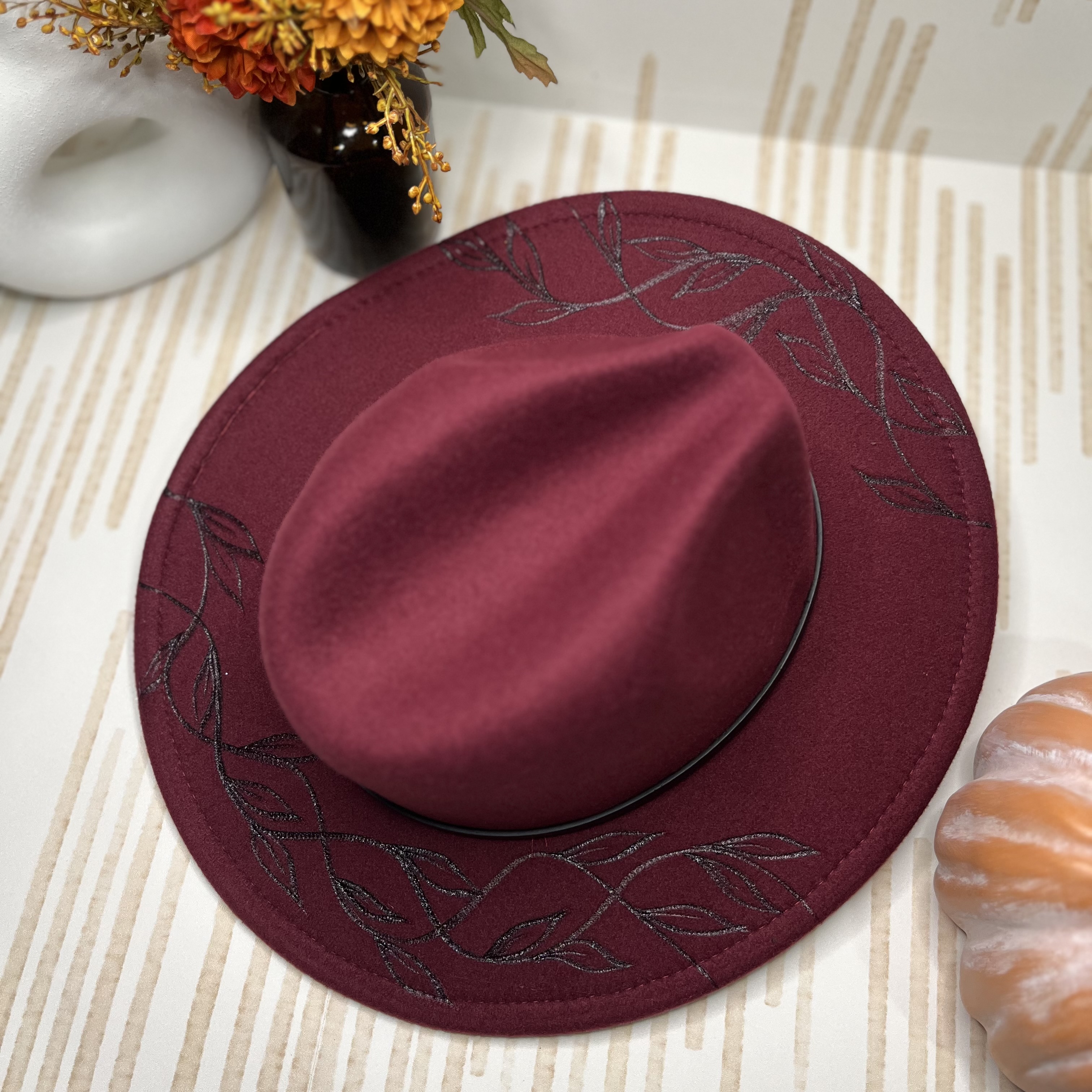 Vine Fedora - Burgundy